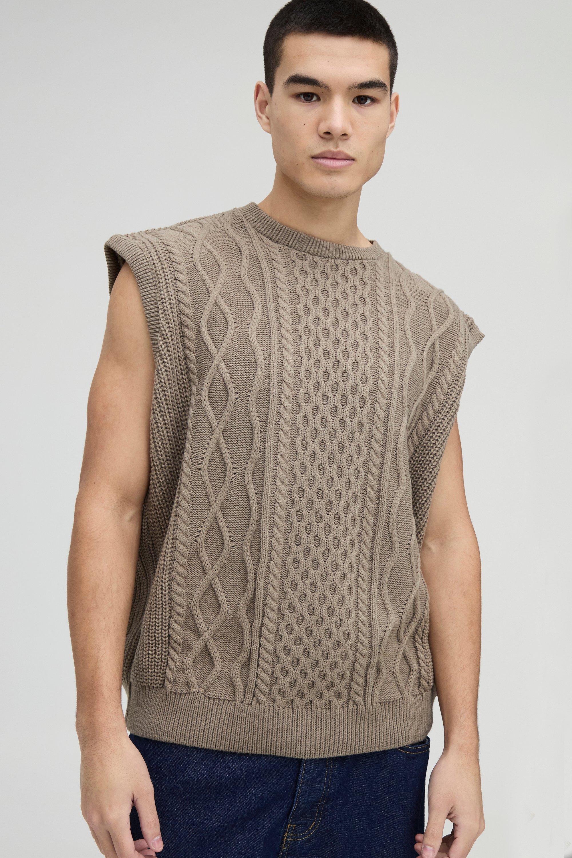 HGps8w Plus Size Sweater Vest for Women Cable Knit Pullovers